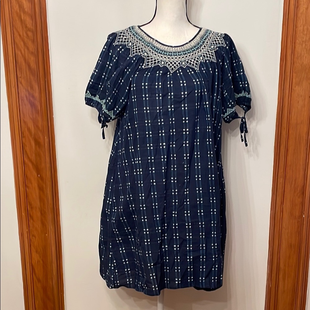 Madewell Blue Puff Sleeve Mini Dress